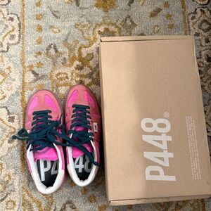 P448 Pink and White Athletic Shoes